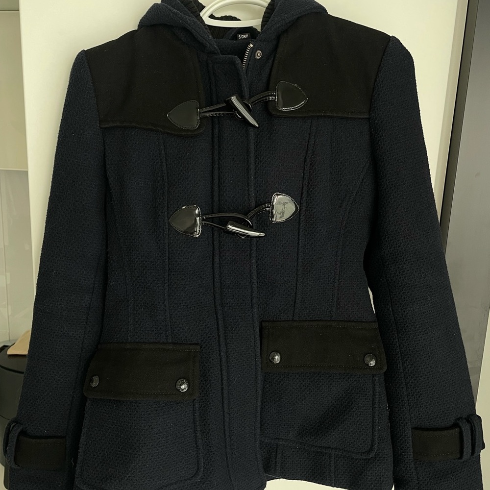 Women's Black Toggle Coat